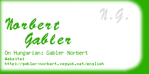 norbert gabler business card